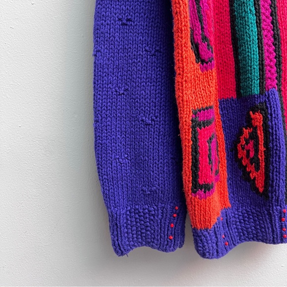 Vintage 80s/90s Hand Knit for the Limited Color Block Sweater, Size M/L - Picture 5 of 7